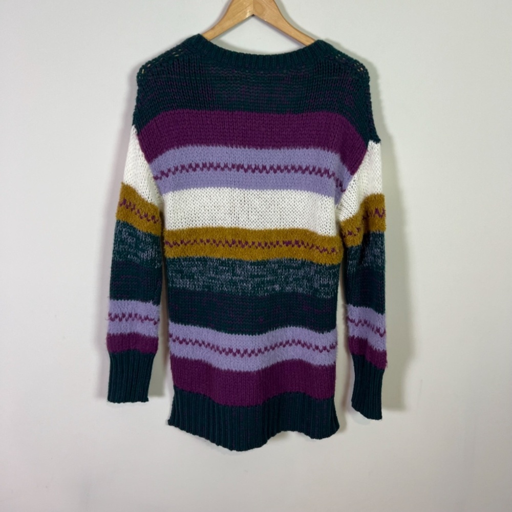 Caslon Striped Soft Knit V Neck Pullover Women’s Sweater Nordstrom Brand Small - Picture 2 of 4